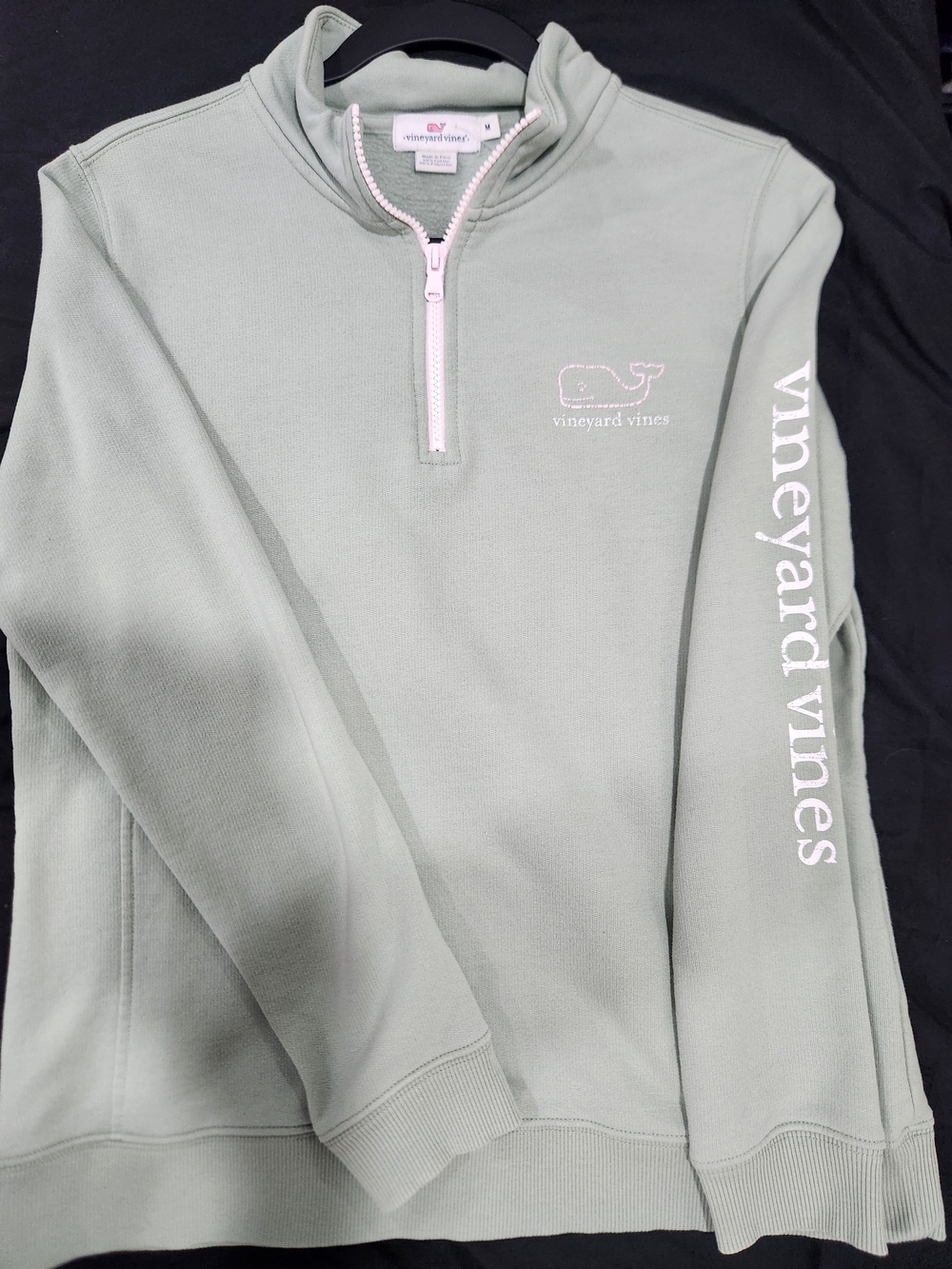 Vineyard Vines Sage Green 1/4 Zip Pullover Sweatshirt